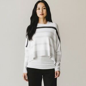 Planet By Lauren G Pima Cotton Mini Glitter Girl‎ Crewneck Sweater One Size